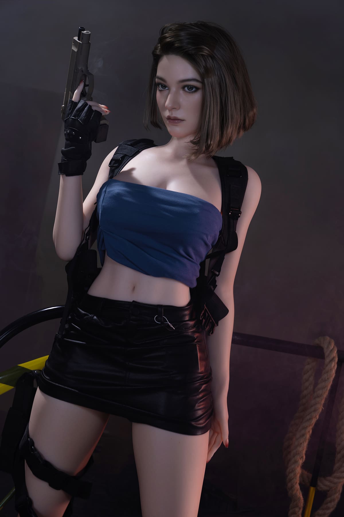 Female character short hair silicone sex doll