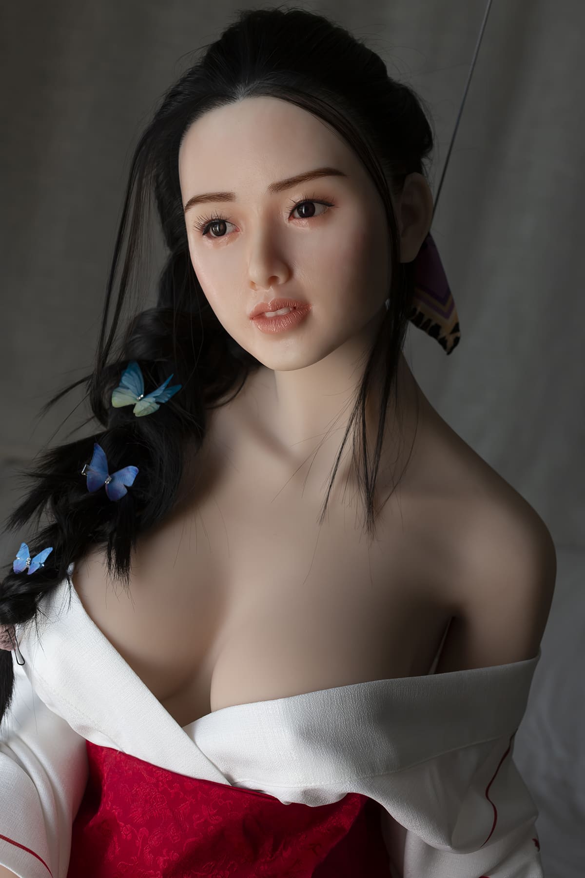 Japanese female wife sex doll in white kimono