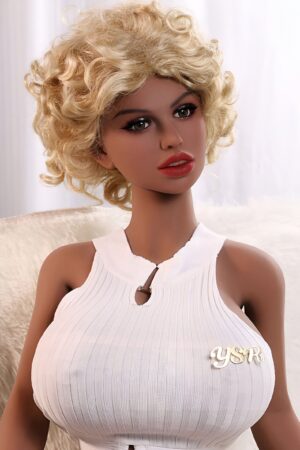 Blonde curly hair black woman sex doll