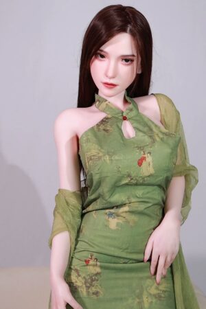Chinese green cheongsam beauty sex doll