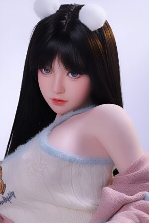 Lifelike silicone adult sex doll wearing a sweater