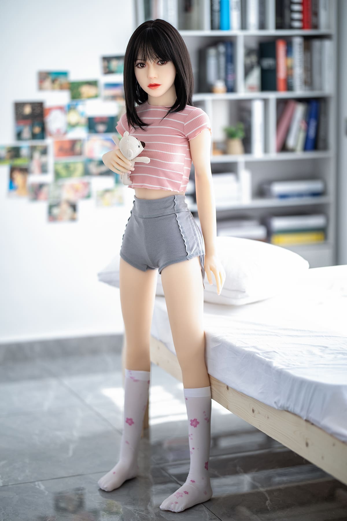 Sexy female sex doll wearing stockings