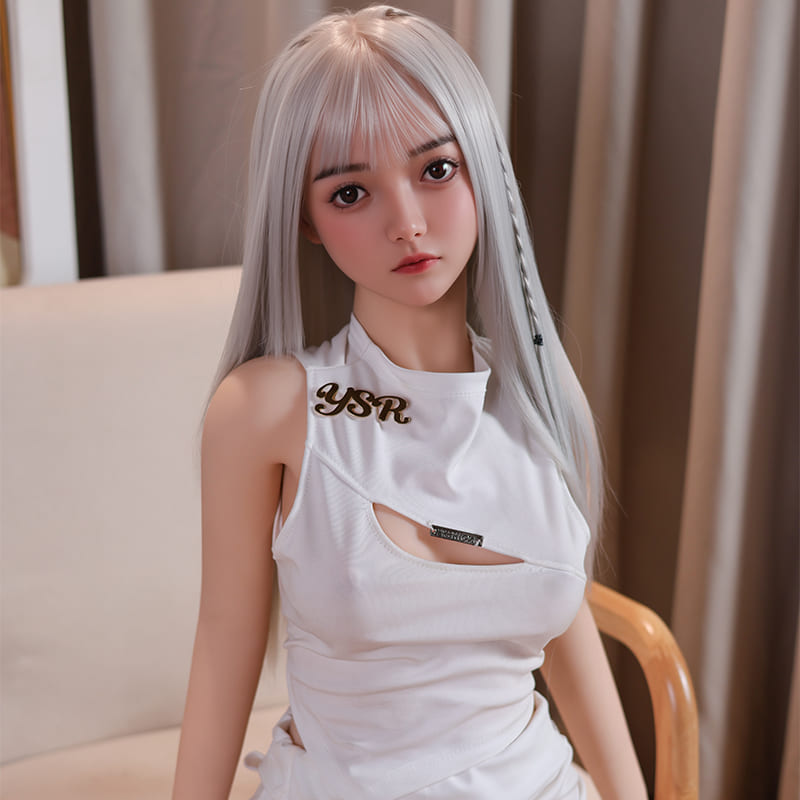 White hair female silicone sex doll