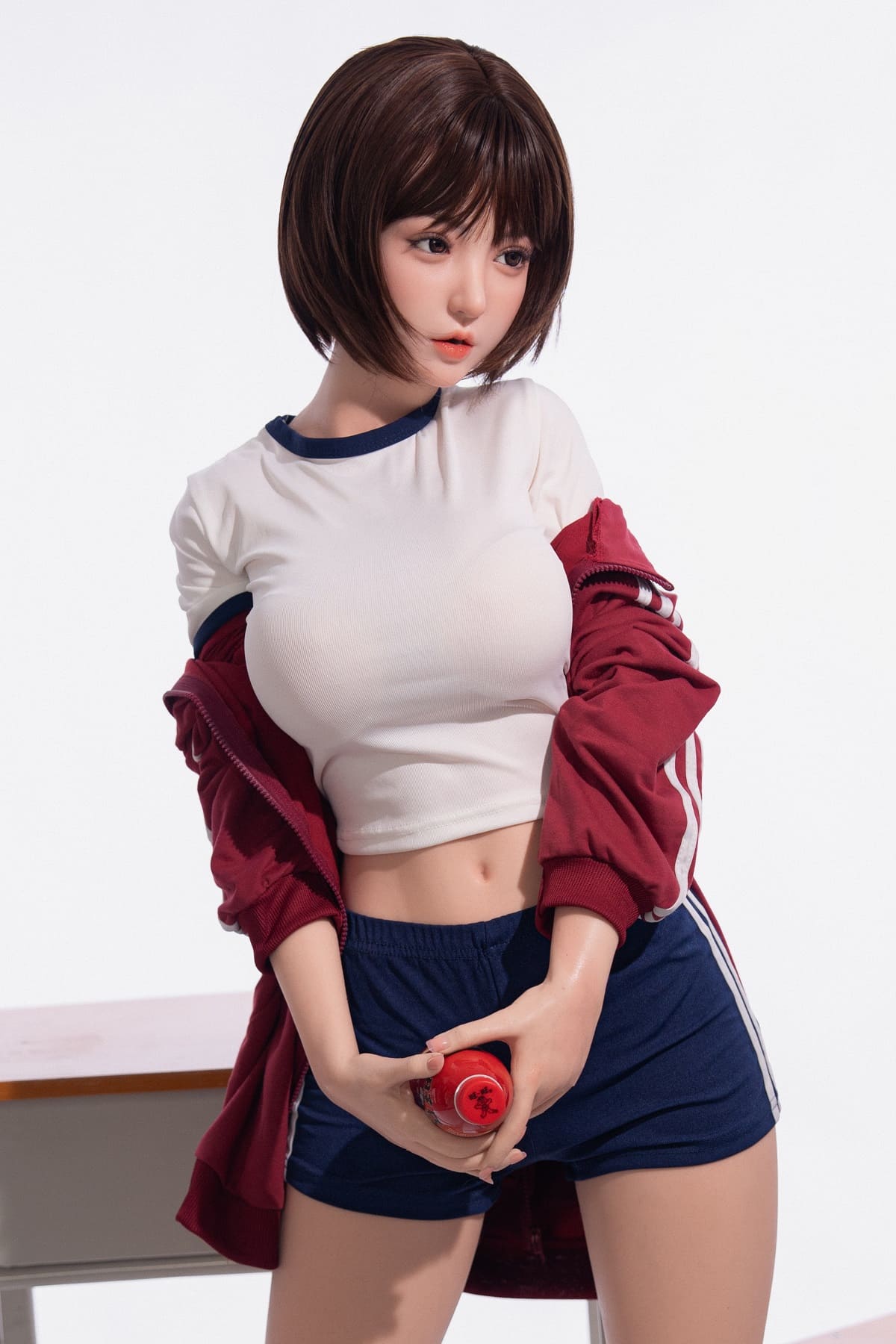 Cute short hair full silicone Korean college sex doll