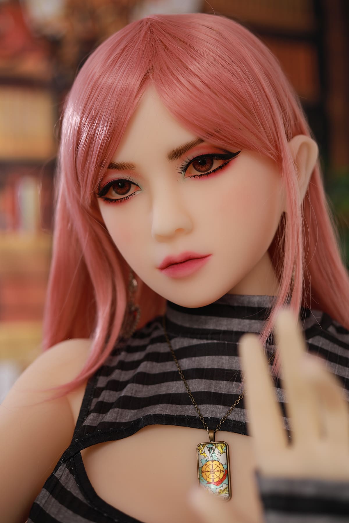 Pink haired TPE sex doll