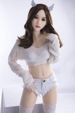 Realistic Japanese sex doll in lazy loose high waisted sweater