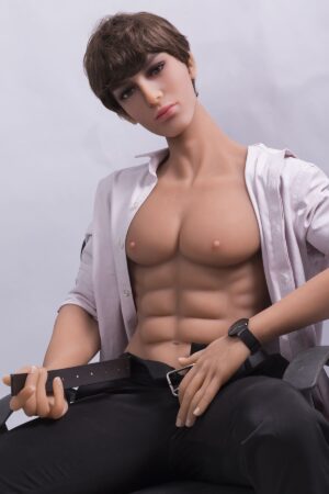 light tan male sex doll with abdominal muscles