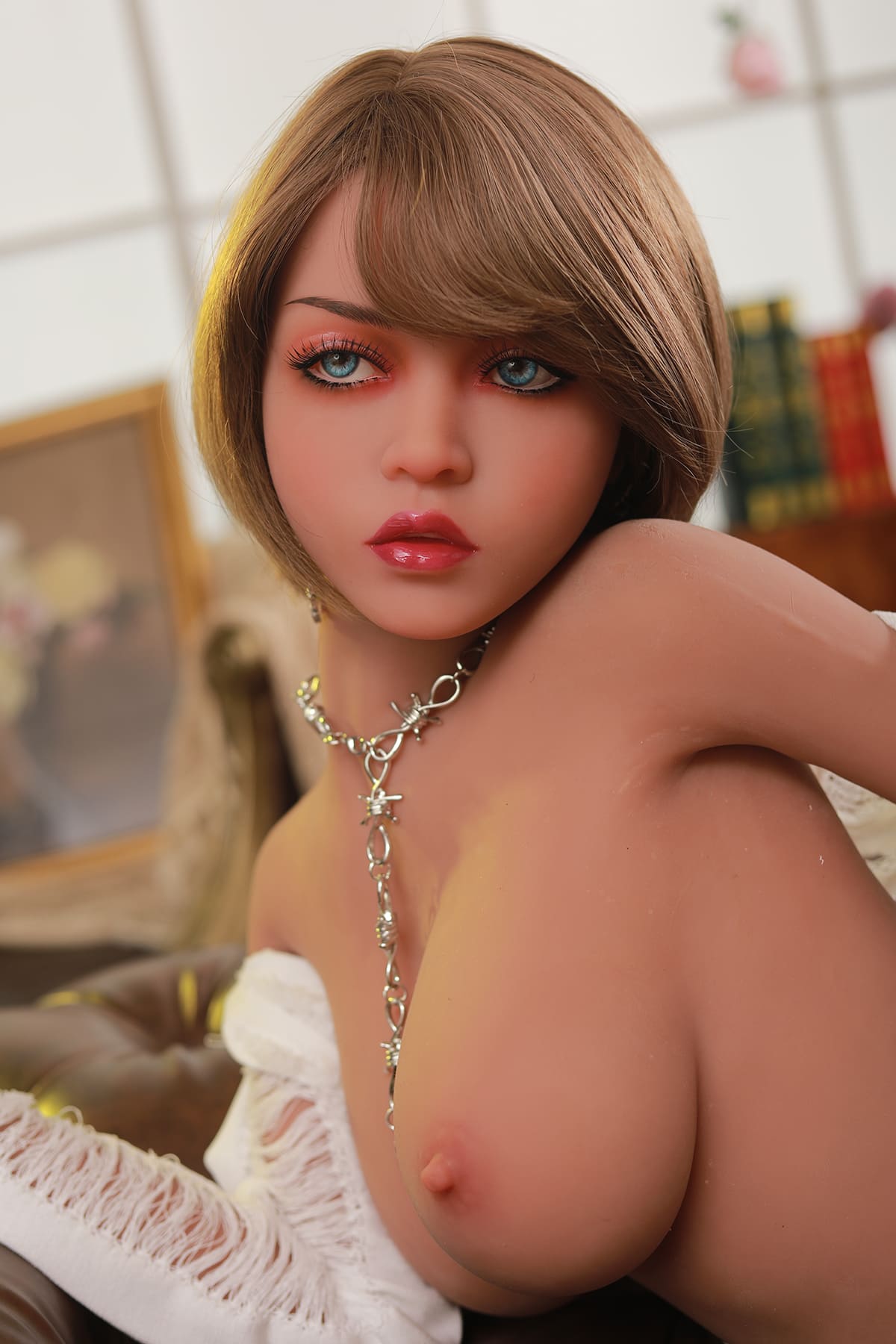 short blonde hair blue eyes big tits sex doll