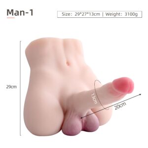 11 inches fair skin male sex doll torso
