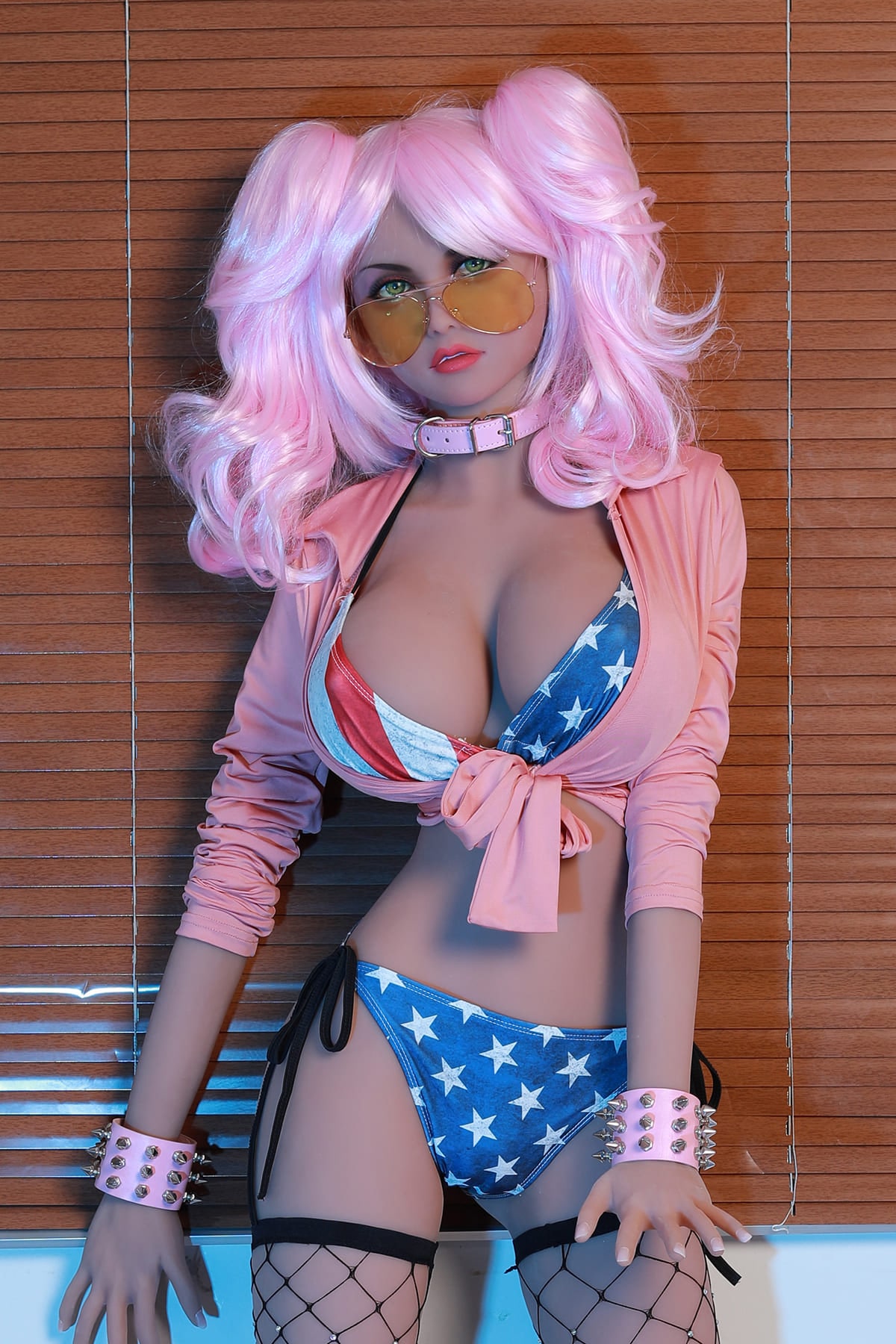 American pink hair sex doll