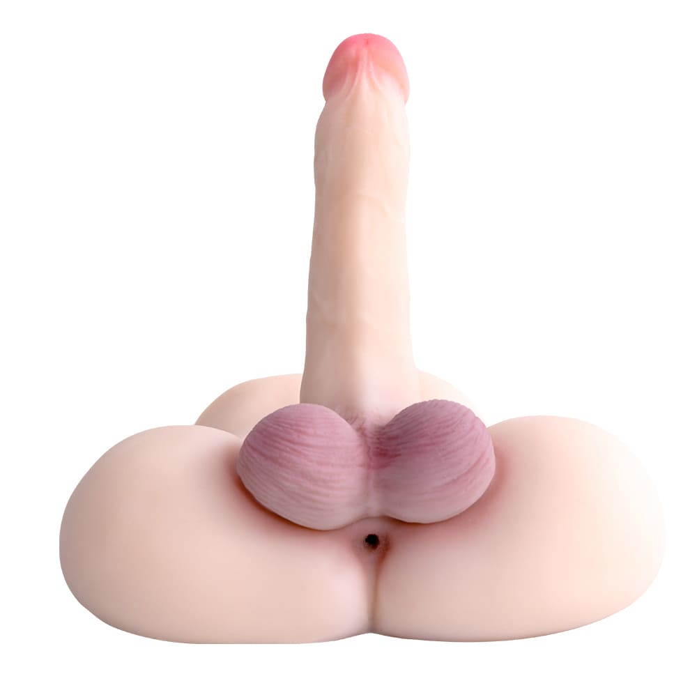 Male sex doll torso with realistic dildo and testicles