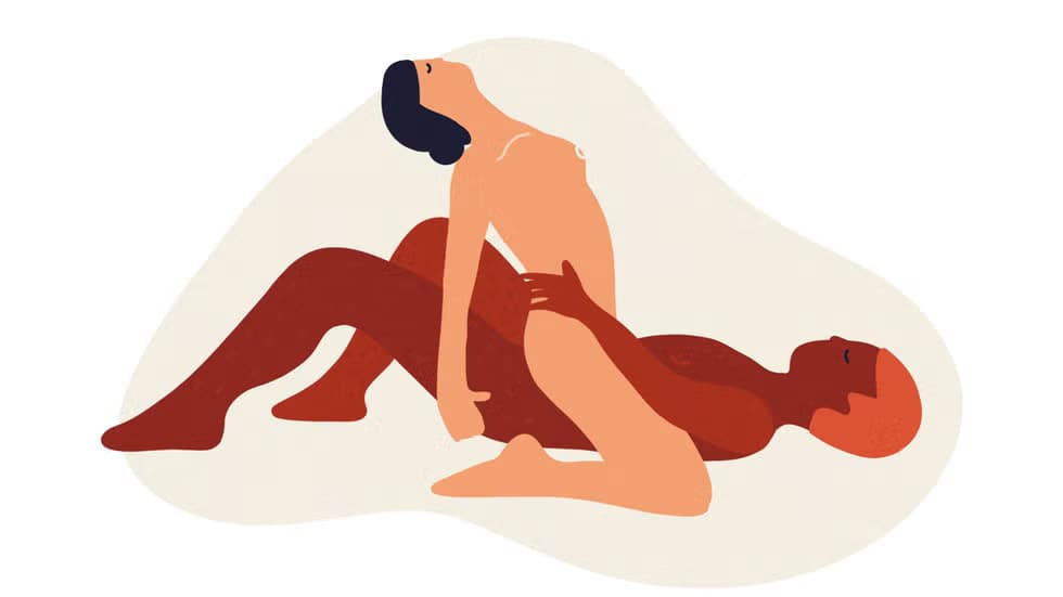 Cowgirl sex position with sex doll