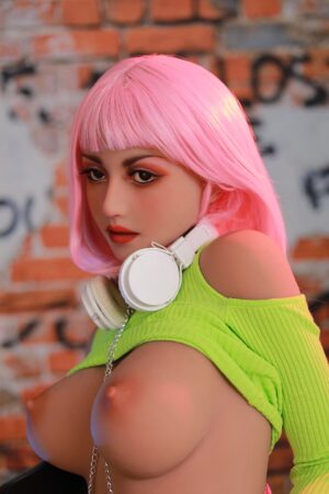 Realistic pink haired sex doll