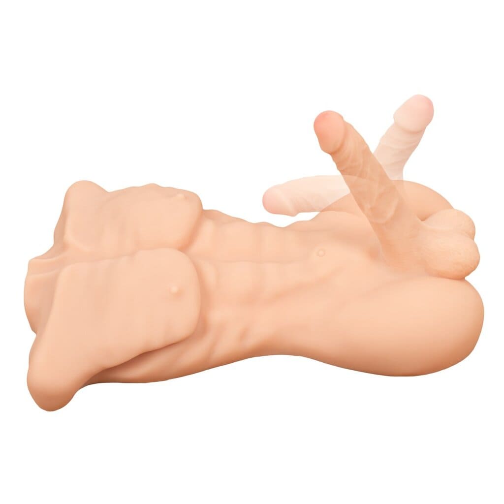 21 in male half body sex Doll for women with 8in flexible huge dildo