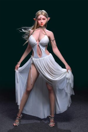 European elf sex doll in white dress