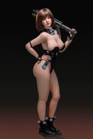 Realistic silicone female gunner sex doll