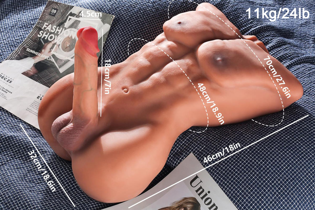 Size of half body male torso sex doll
